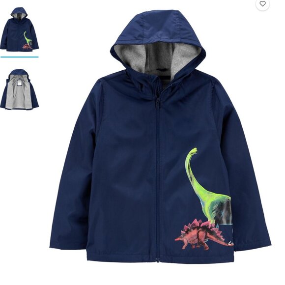 Carters Navy Fleece-Lined Dinosaur Jacket - Picture 1 of 7